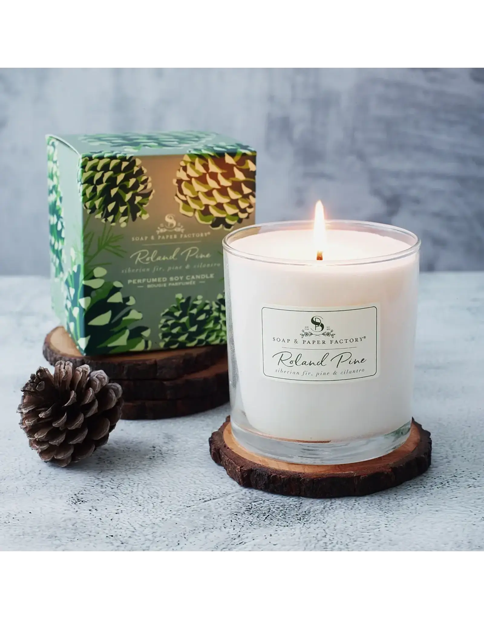 SOAP & PAPER FACTORY ROLAND PINE LARGE SOY CANDLE