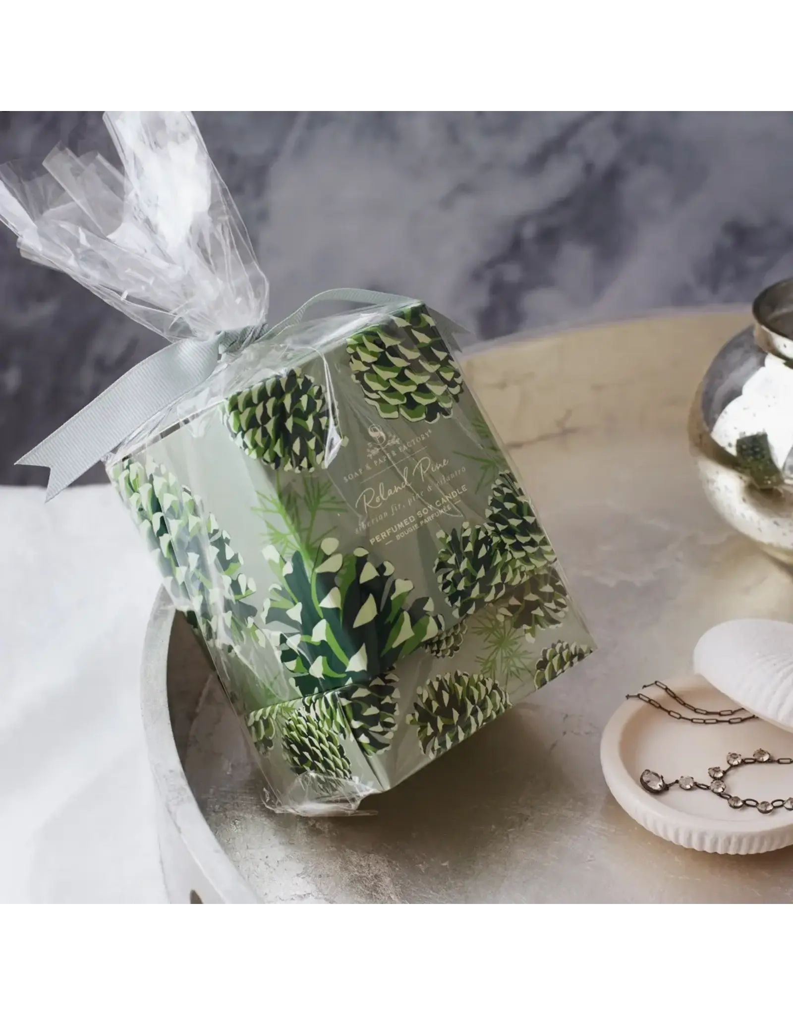 SOAP & PAPER FACTORY ROLAND PINE CANDLE AND SOAP SET