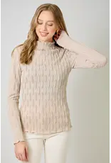 MYSTREE LSLV LETTUCE EDGE TEXTURED TOP