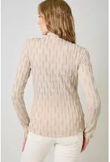 MYSTREE LSLV LETTUCE EDGE TEXTURED TOP