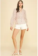 FLORAL BUTTON DOWN BLOUSE