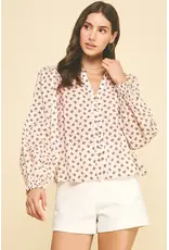 FLORAL BUTTON DOWN BLOUSE