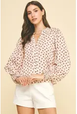 FLORAL BUTTON DOWN BLOUSE