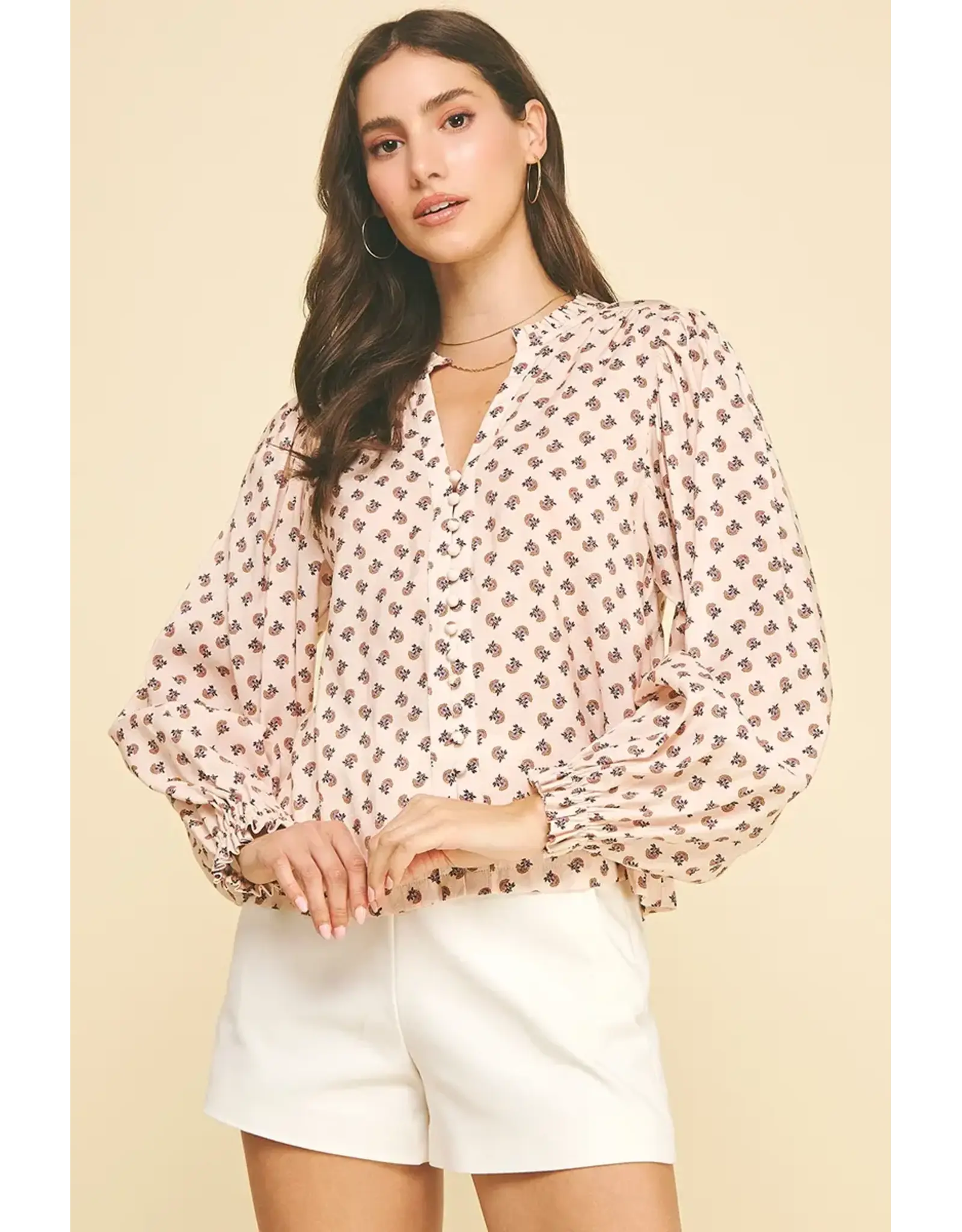 FLORAL BUTTON DOWN BLOUSE
