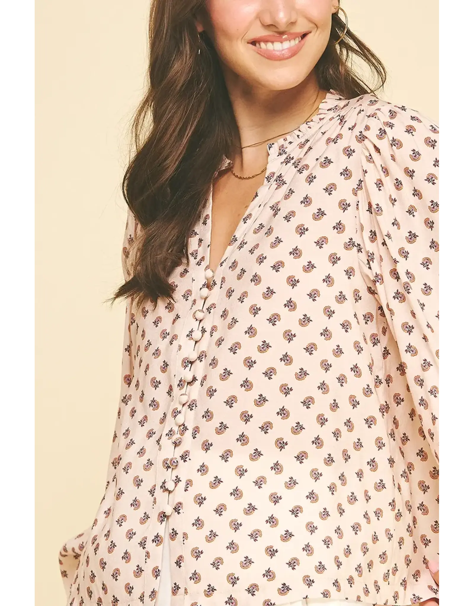 FLORAL BUTTON DOWN BLOUSE