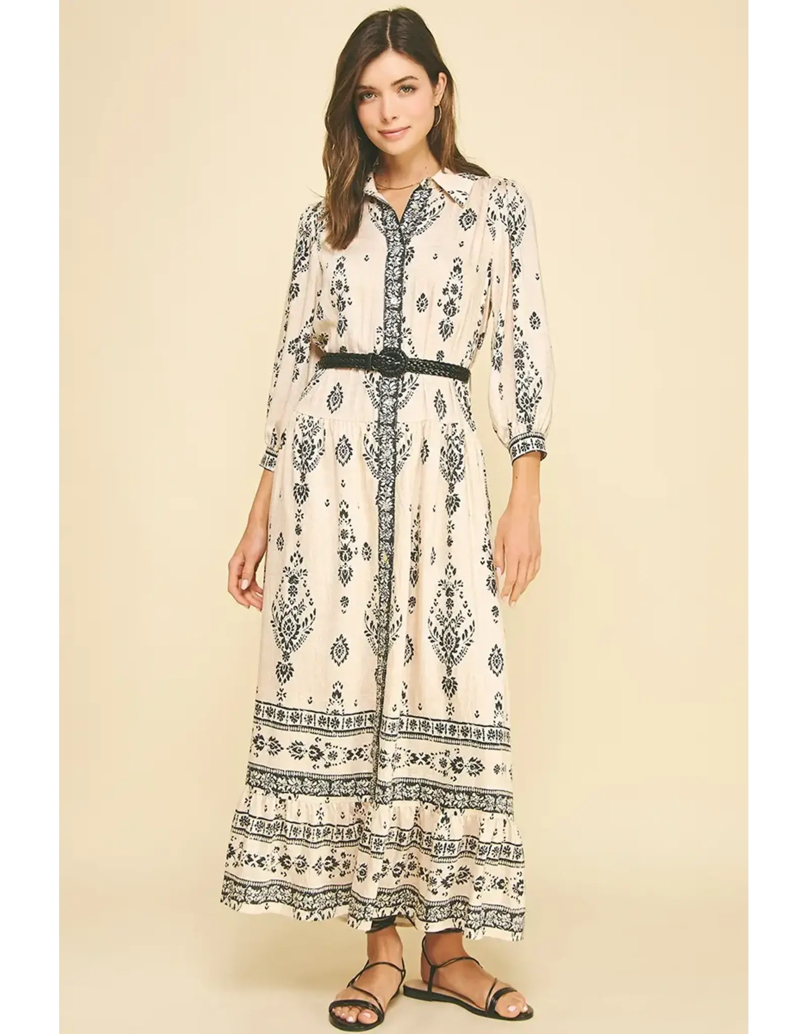 PAISLEY PRINT MAXI DRESS