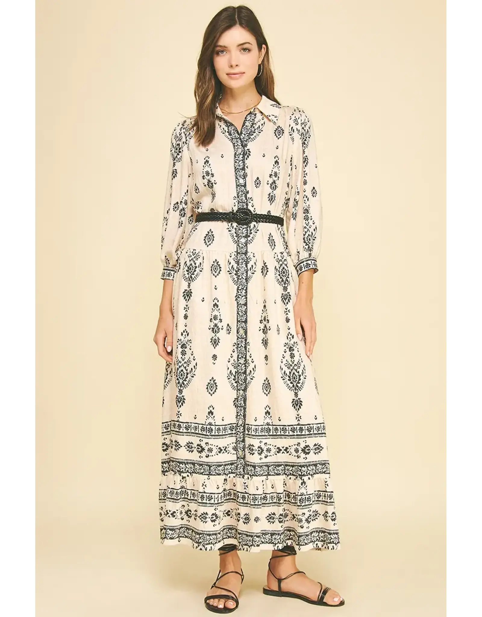 PAISLEY PRINT MAXI DRESS