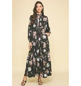 FLORAL LSLV TIERED MAXI