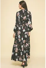 FLORAL LSLV TIERED MAXI
