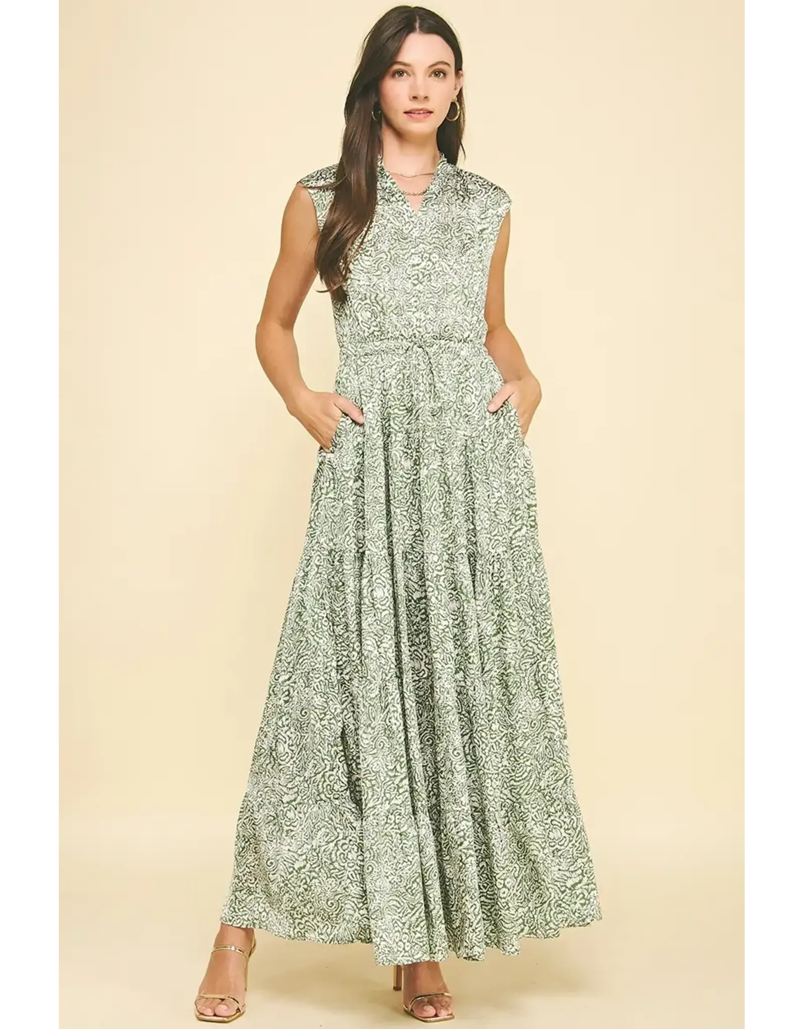 PRINT TIERED MAXI DRESS