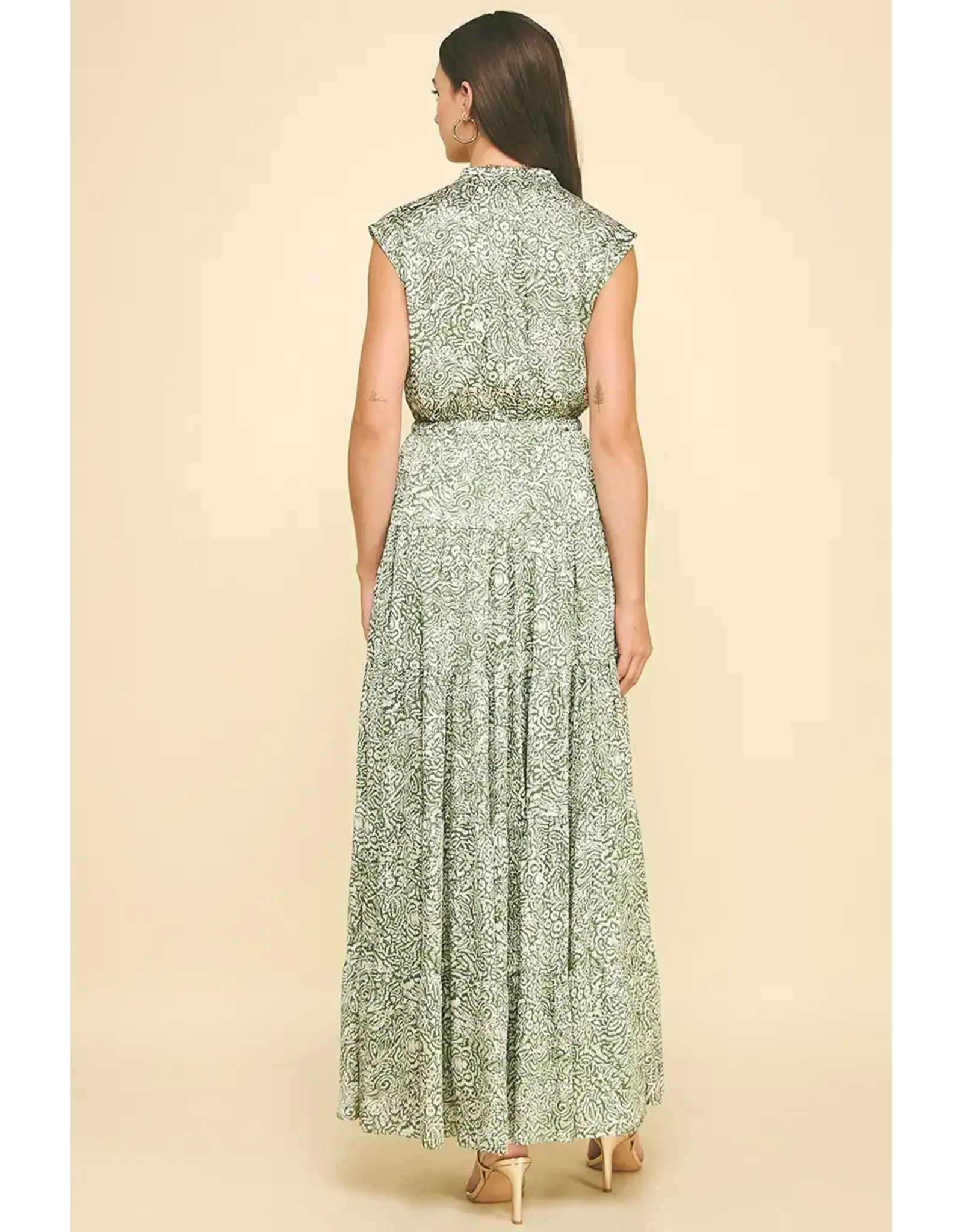 PRINT TIERED MAXI DRESS