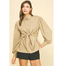 FRONT TIE DETAILED SHIRT