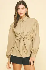 FRONT TIE DETAILED SHIRT