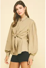 FRONT TIE DETAILED SHIRT