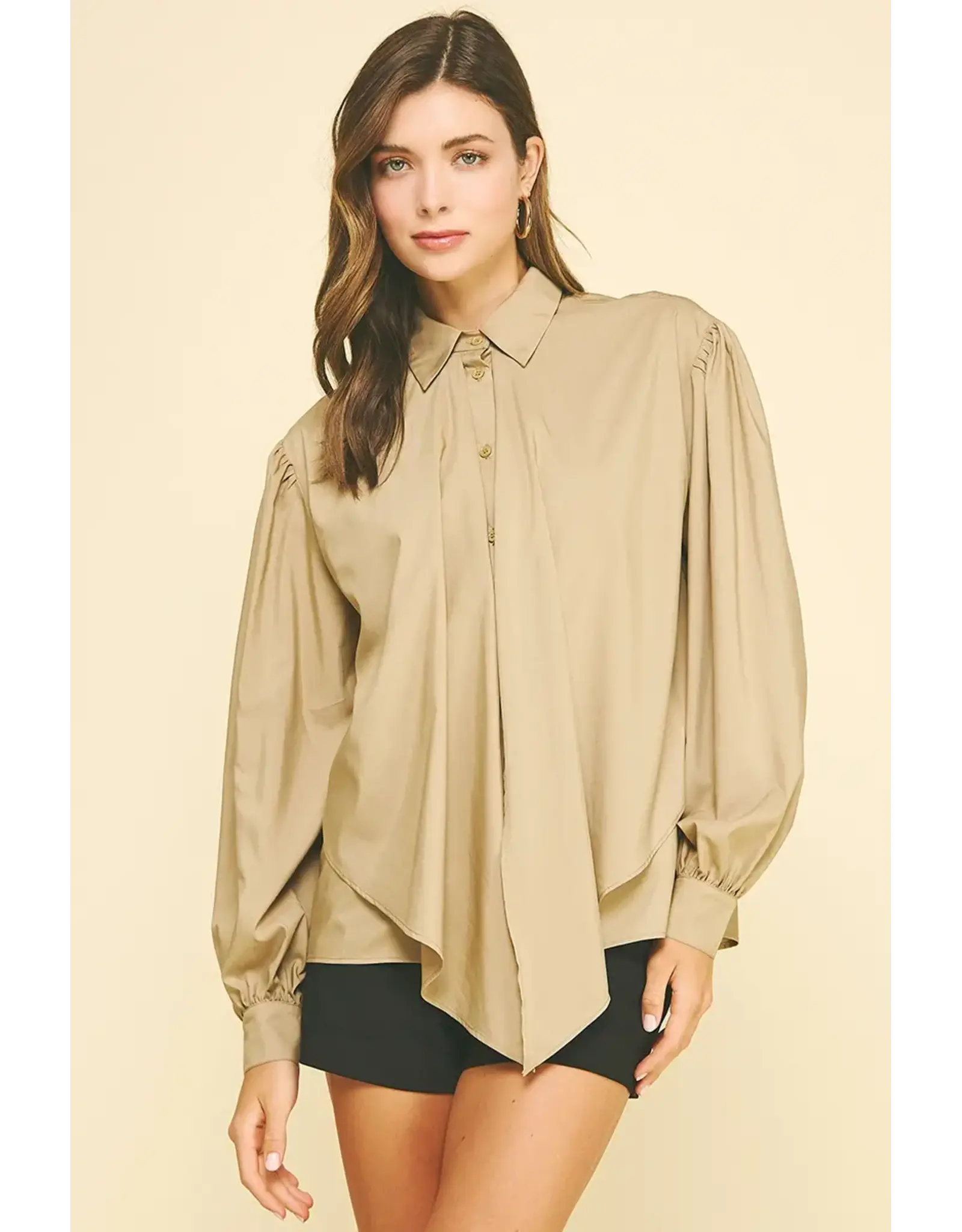 FRONT TIE DETAILED SHIRT