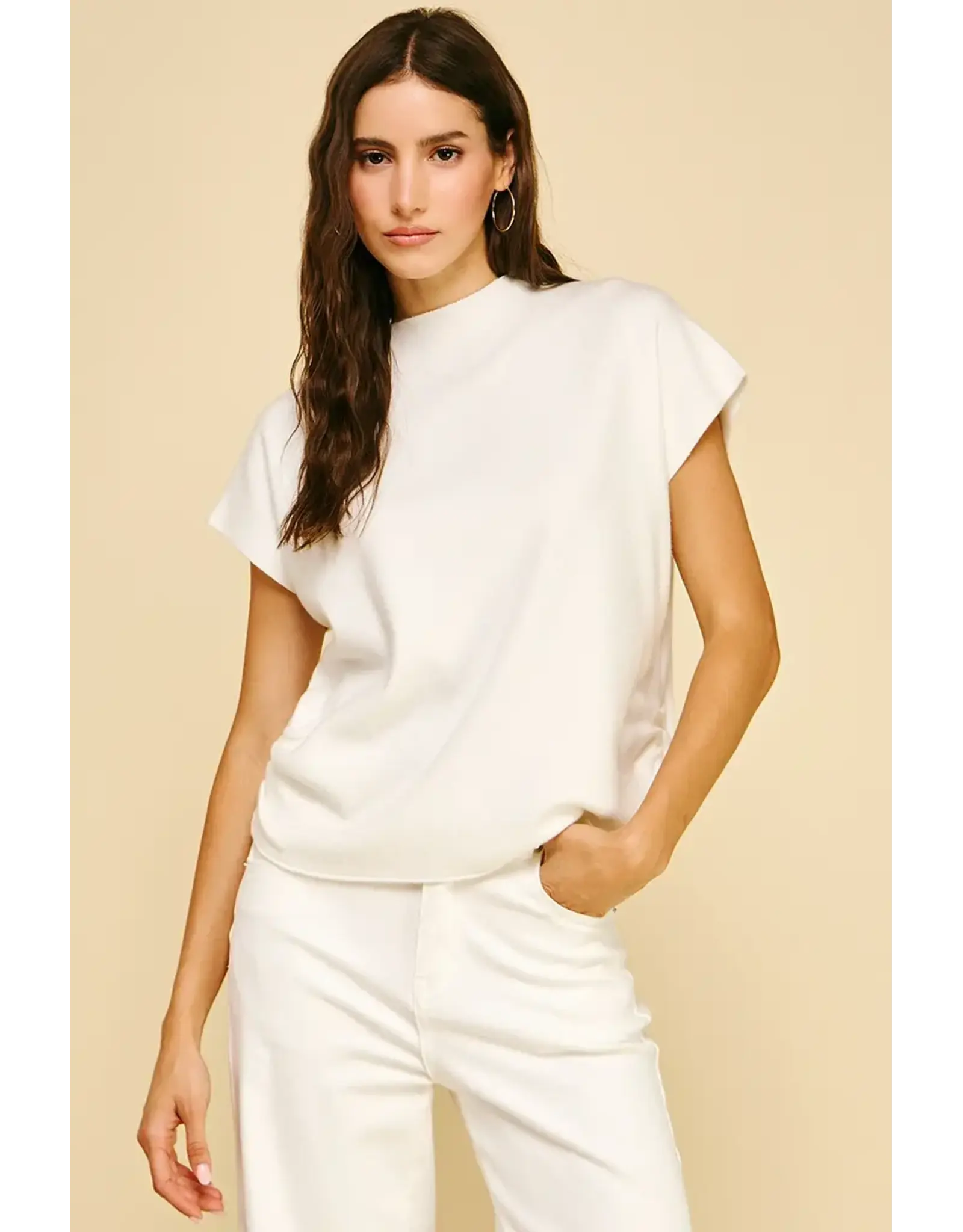 SWEATER VEST W/SHIRRING DETAIL