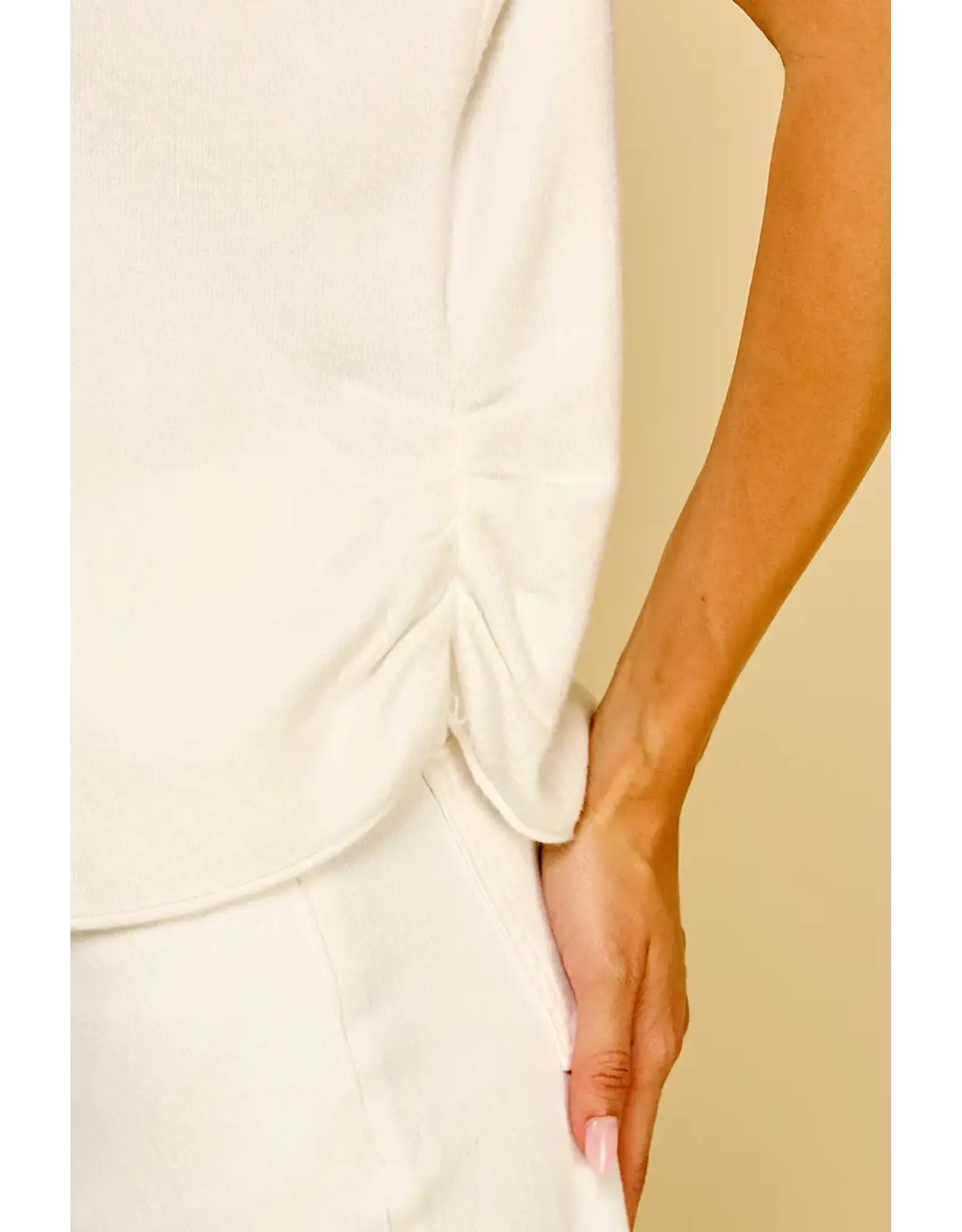 SWEATER VEST W/SHIRRING DETAIL