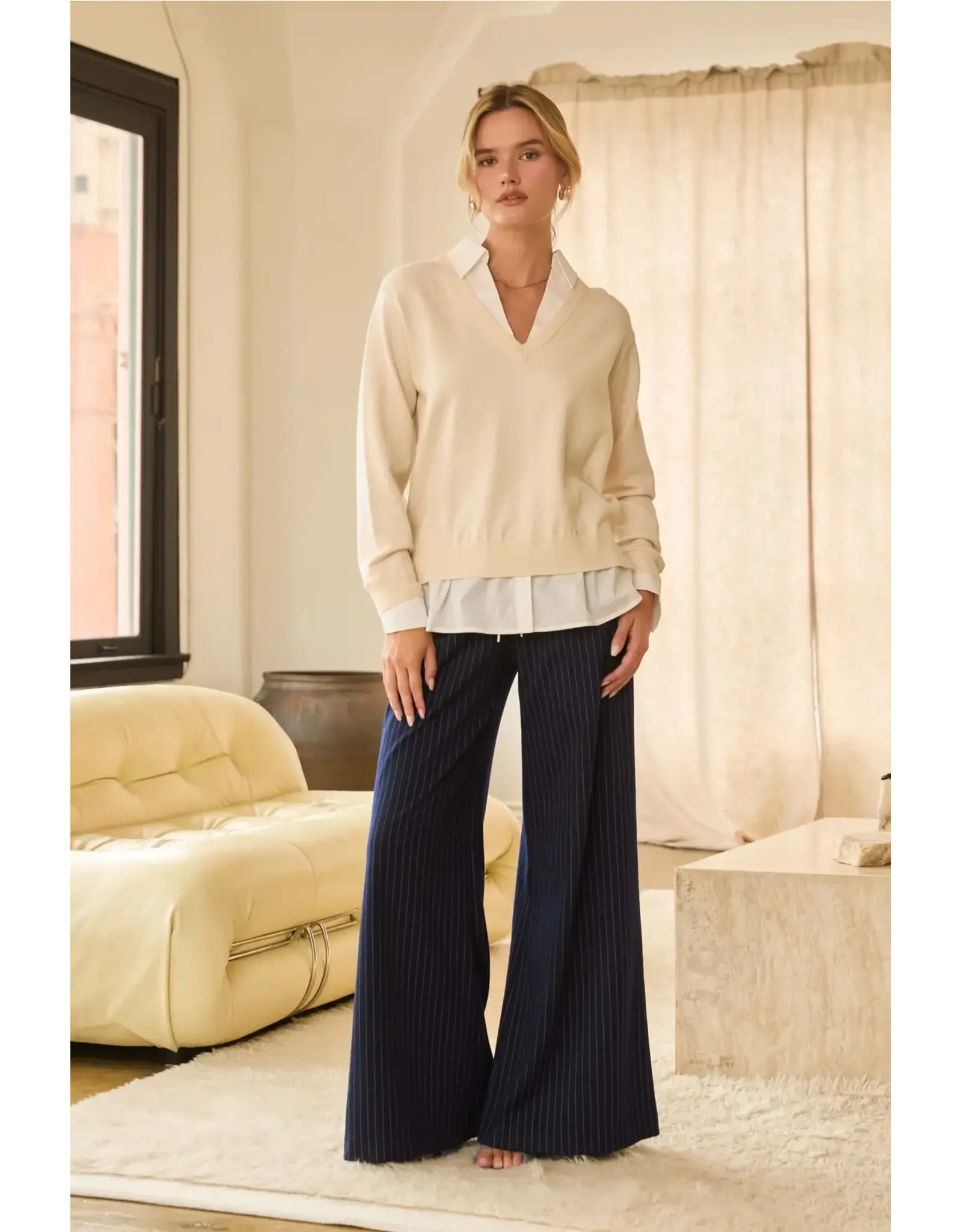 LAYERED SHIRT SWEATER