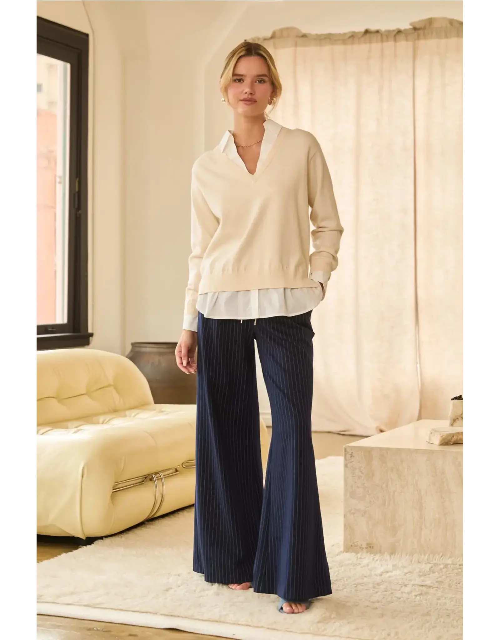 LAYERED SHIRT SWEATER