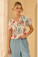 PRINTED PEPLUM TOP