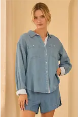 WASHED TENCEL BUTTON UP SHIRT