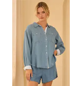 WASHED TENCEL BUTTON UP SHIRT