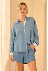 WASHED TENCEL BUTTON UP SHIRT