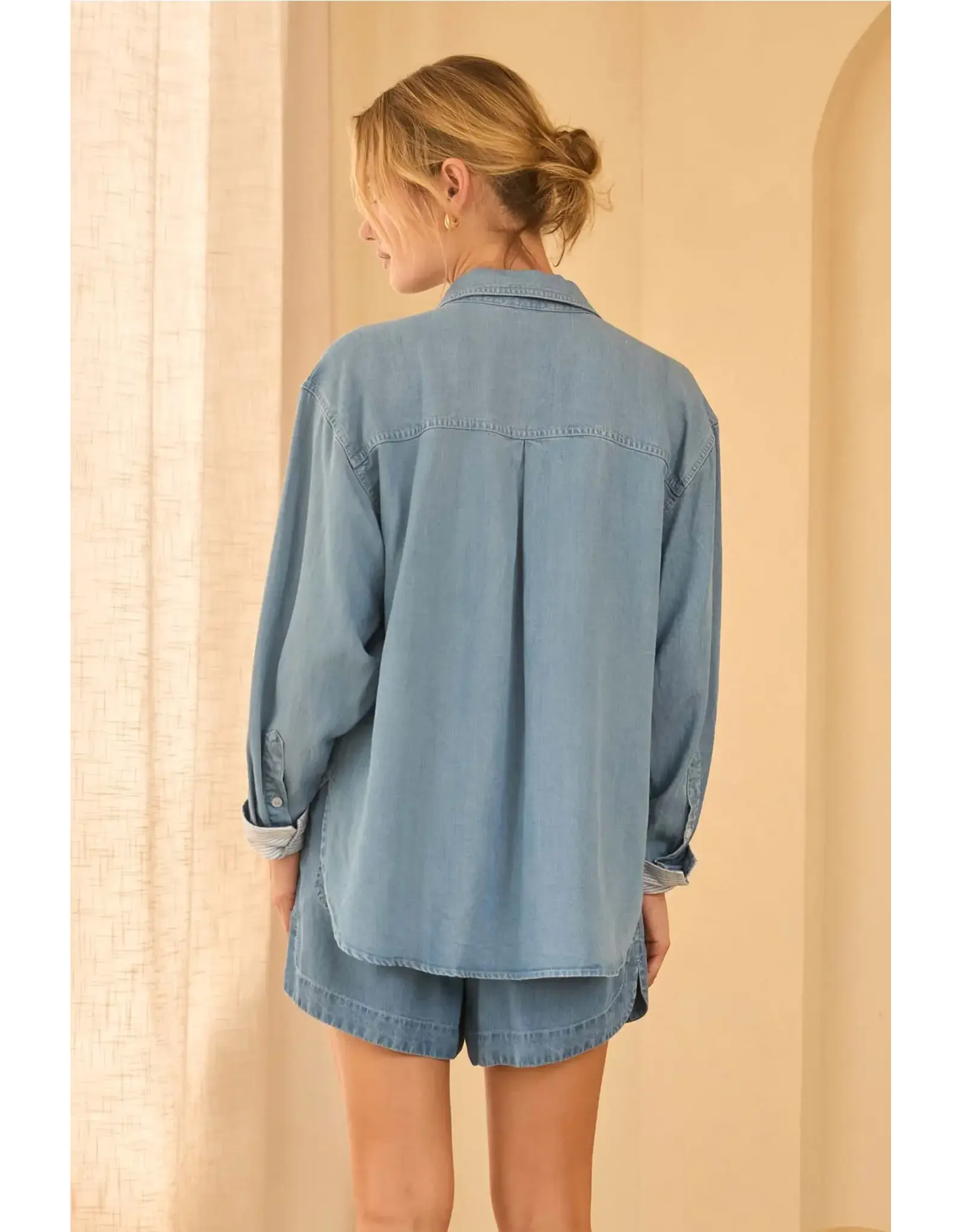 WASHED TENCEL BUTTON UP SHIRT