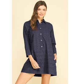 EYELET DETAILED MINI DRESS