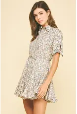FLORAL BUTTON DOWN MINI DRESS