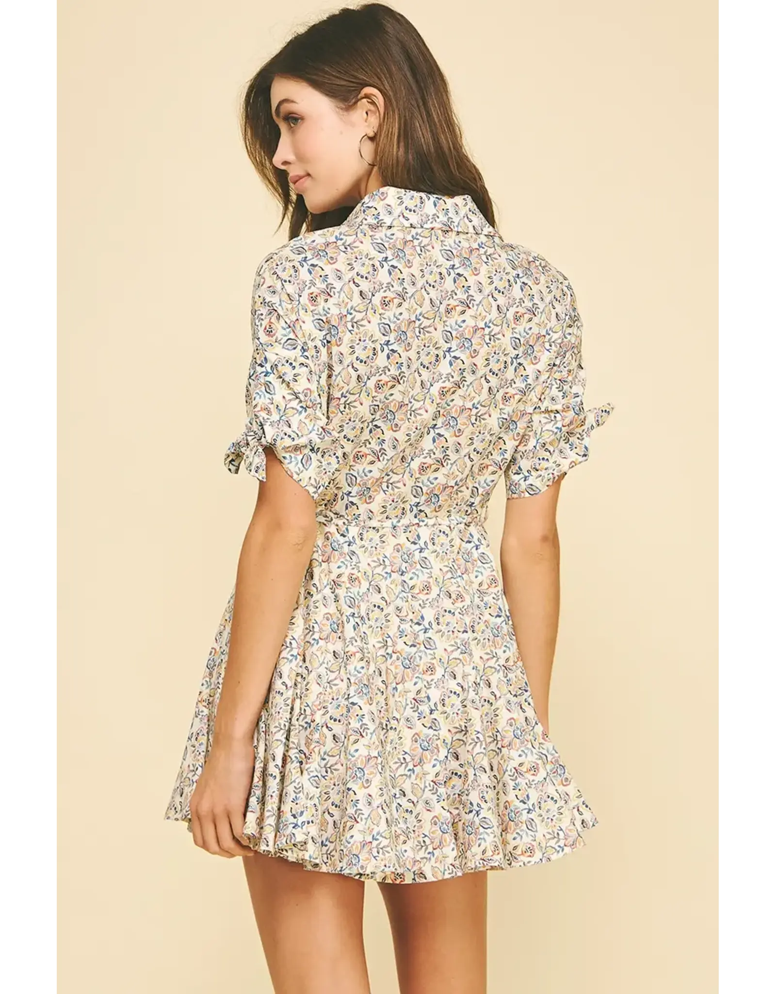 FLORAL BUTTON DOWN MINI DRESS