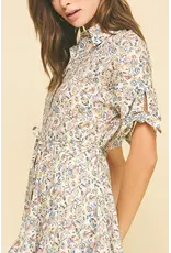 FLORAL BUTTON DOWN MINI DRESS