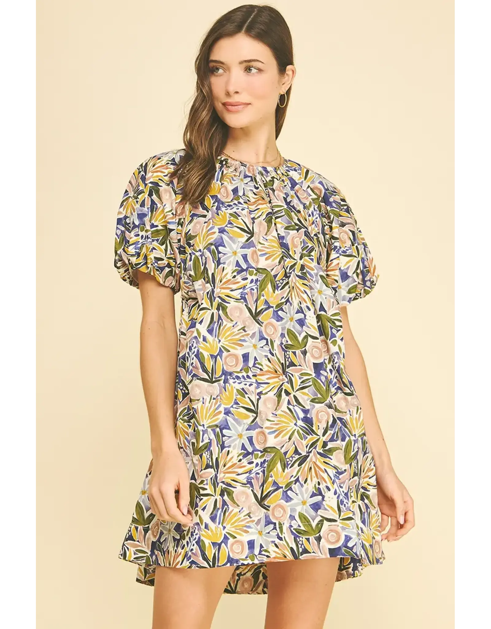 FLORAL TUNIC MINI DRESS