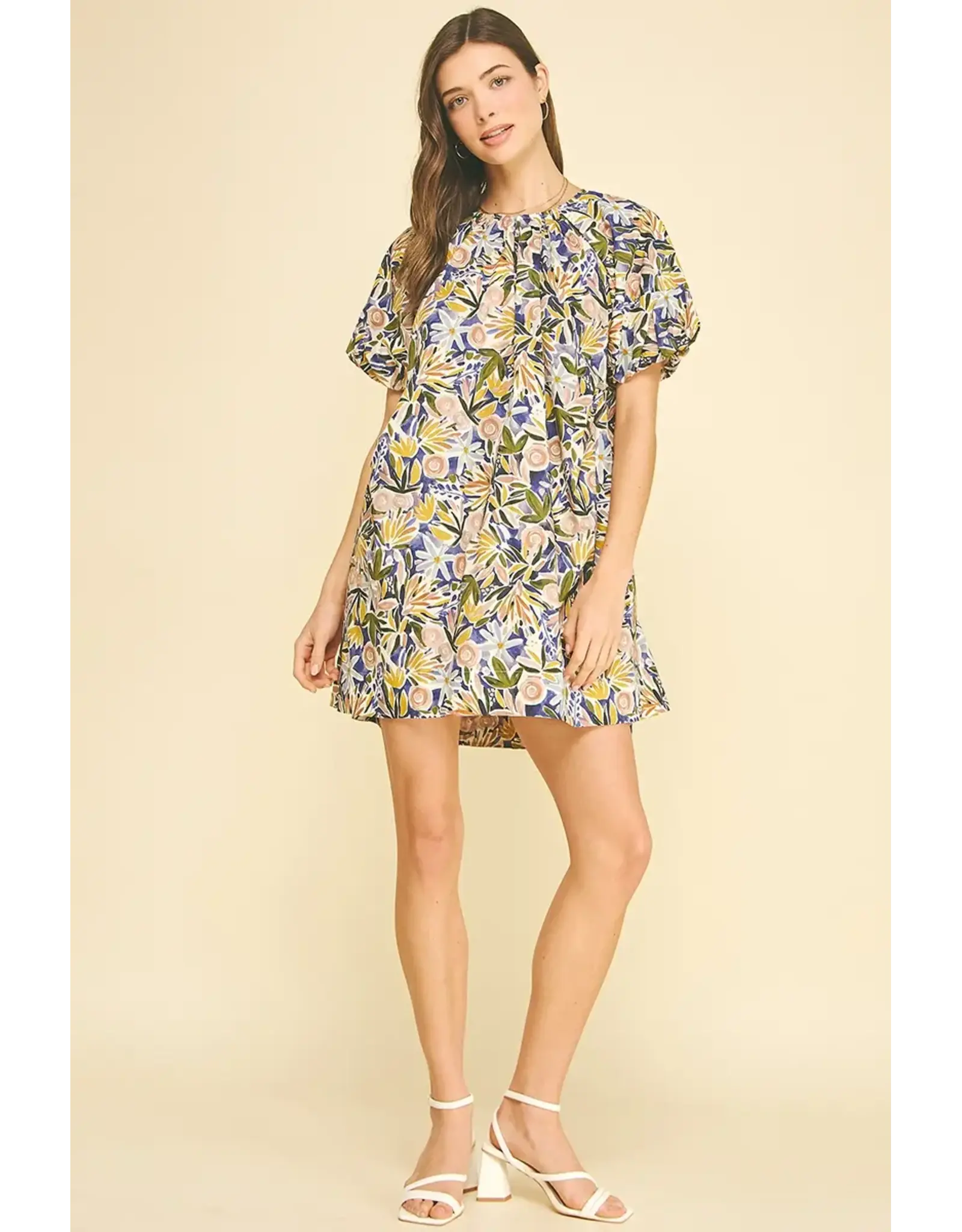 FLORAL TUNIC MINI DRESS
