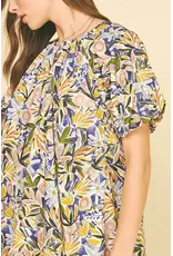 FLORAL TUNIC MINI DRESS