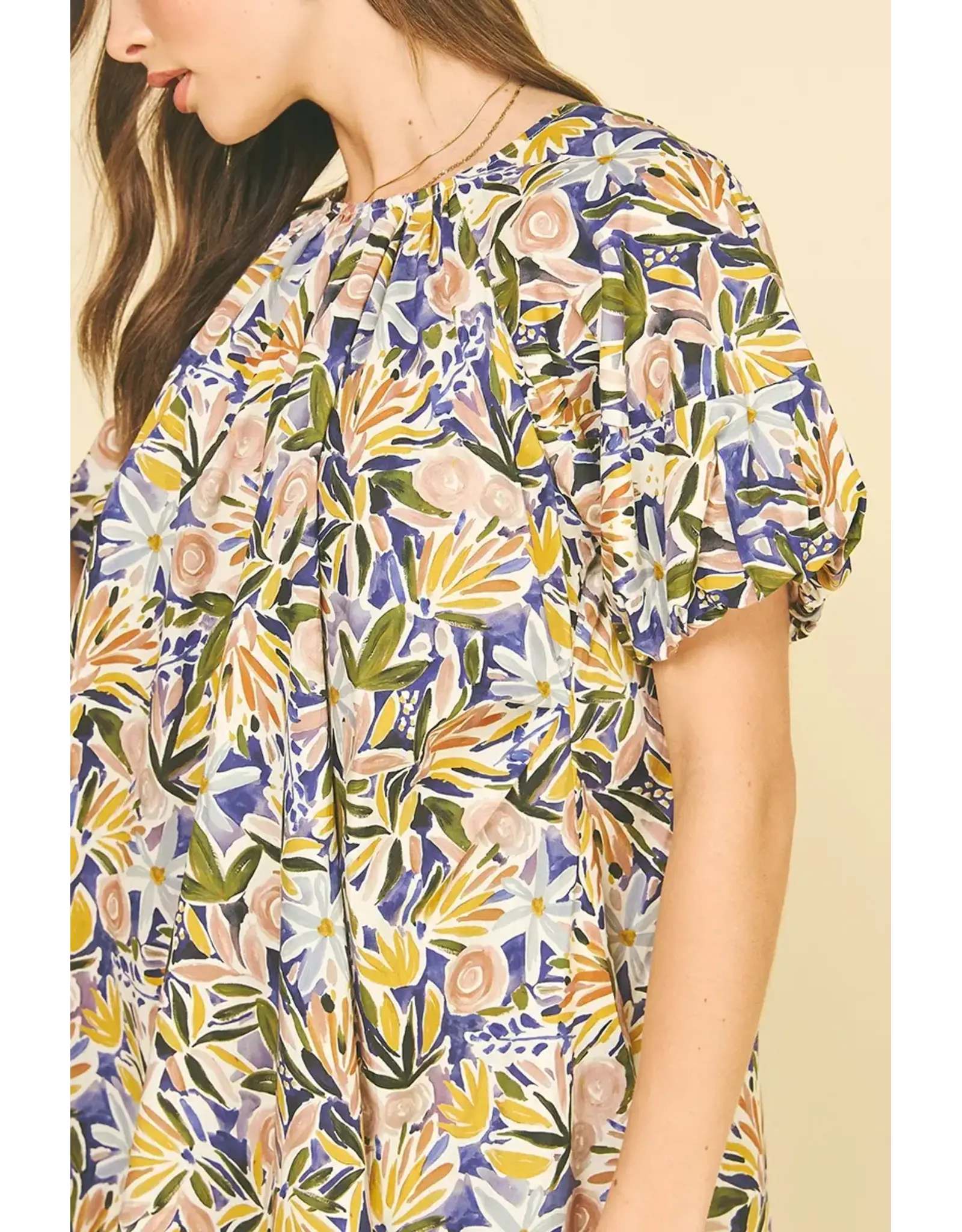 FLORAL TUNIC MINI DRESS