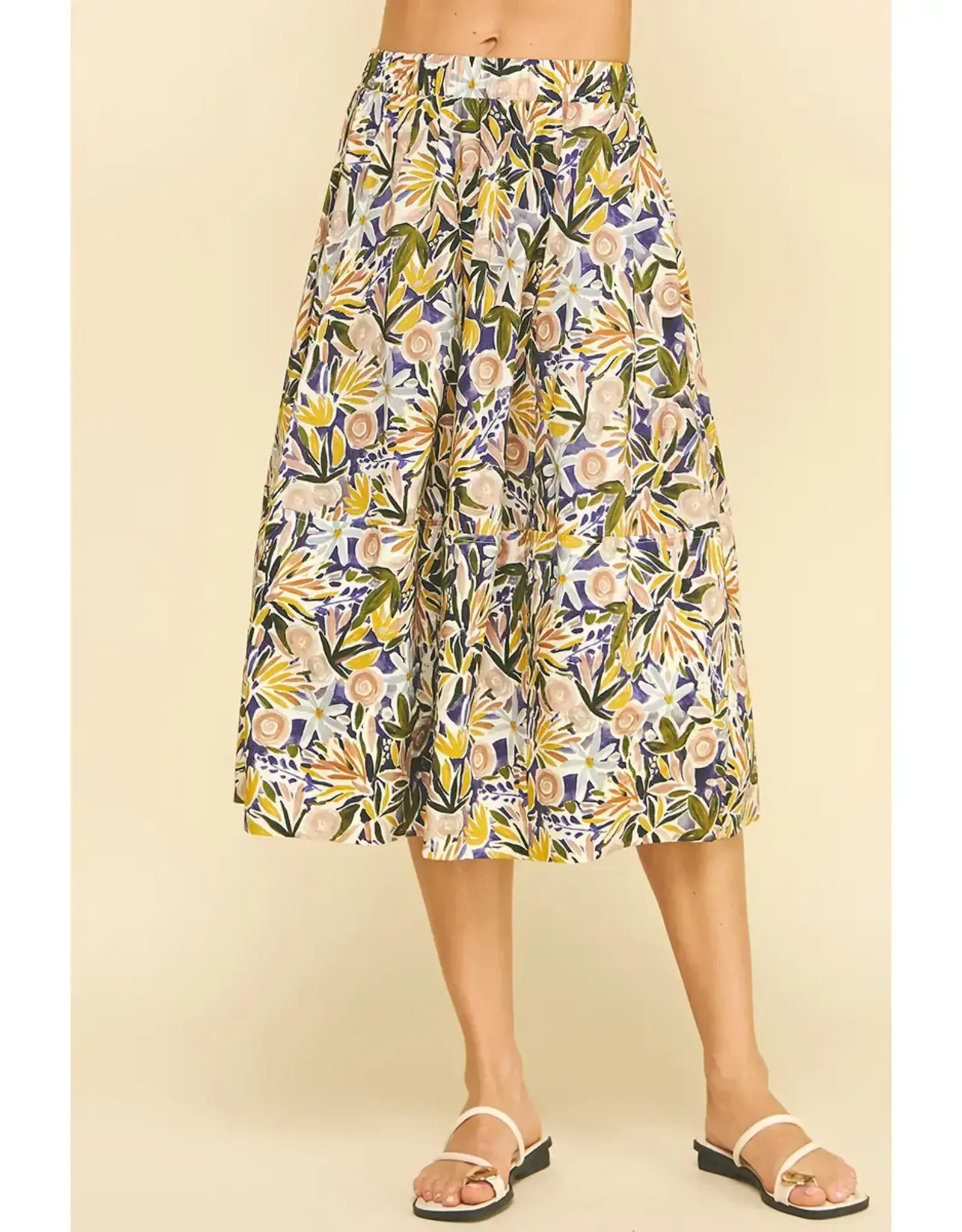 FLORAL PRINT A LINE SKIRT