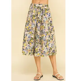FLORAL PRINT A LINE SKIRT