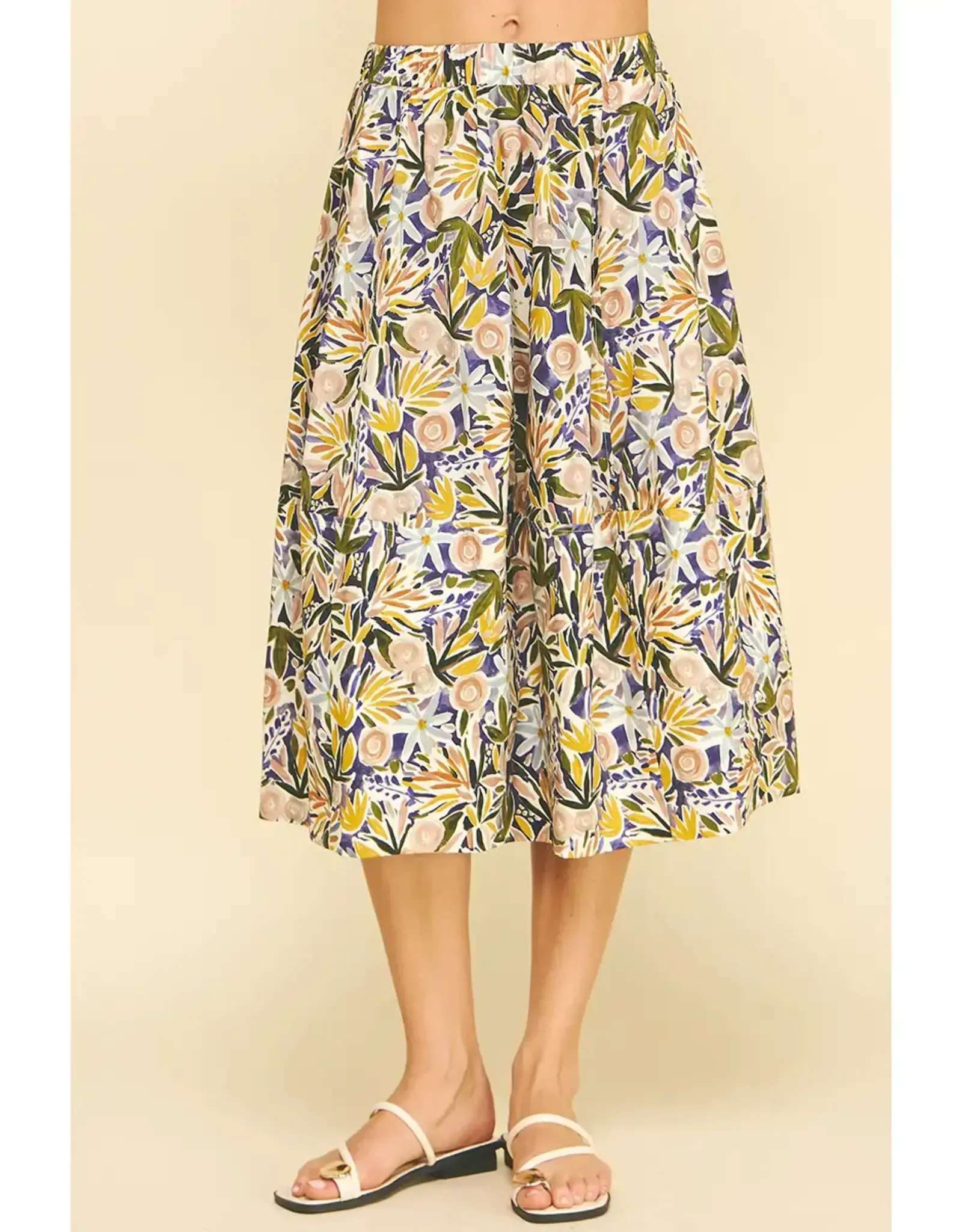 FLORAL PRINT A LINE SKIRT