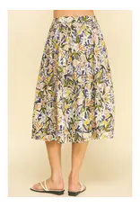 FLORAL PRINT A LINE SKIRT