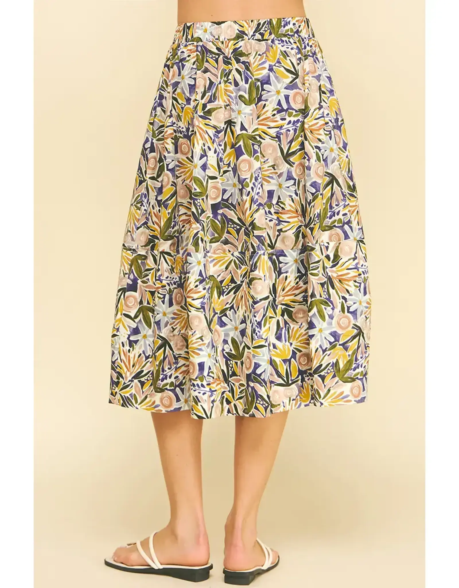 FLORAL PRINT A LINE SKIRT