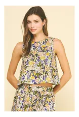 FLORAL PRINT SLEEVELESS TOP