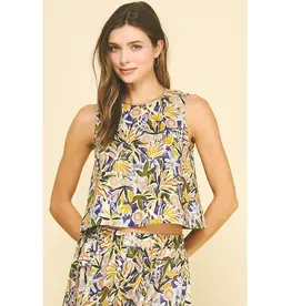 FLORAL PRINT SLEEVELESS TOP