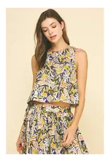 FLORAL PRINT SLEEVELESS TOP