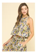 FLORAL PRINT SLEEVELESS TOP