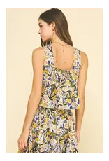 FLORAL PRINT SLEEVELESS TOP