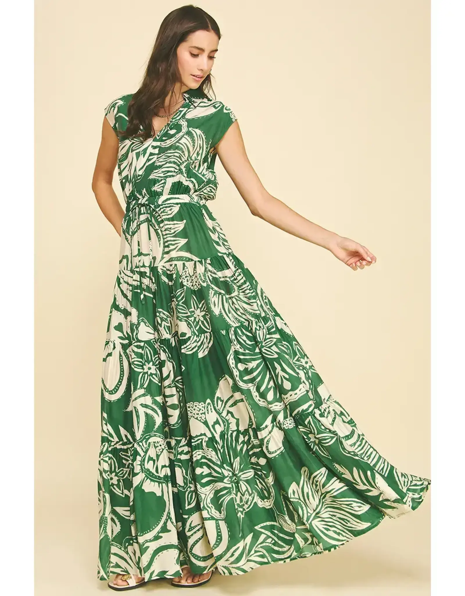 FLORAL TIERED MAXI DRESS