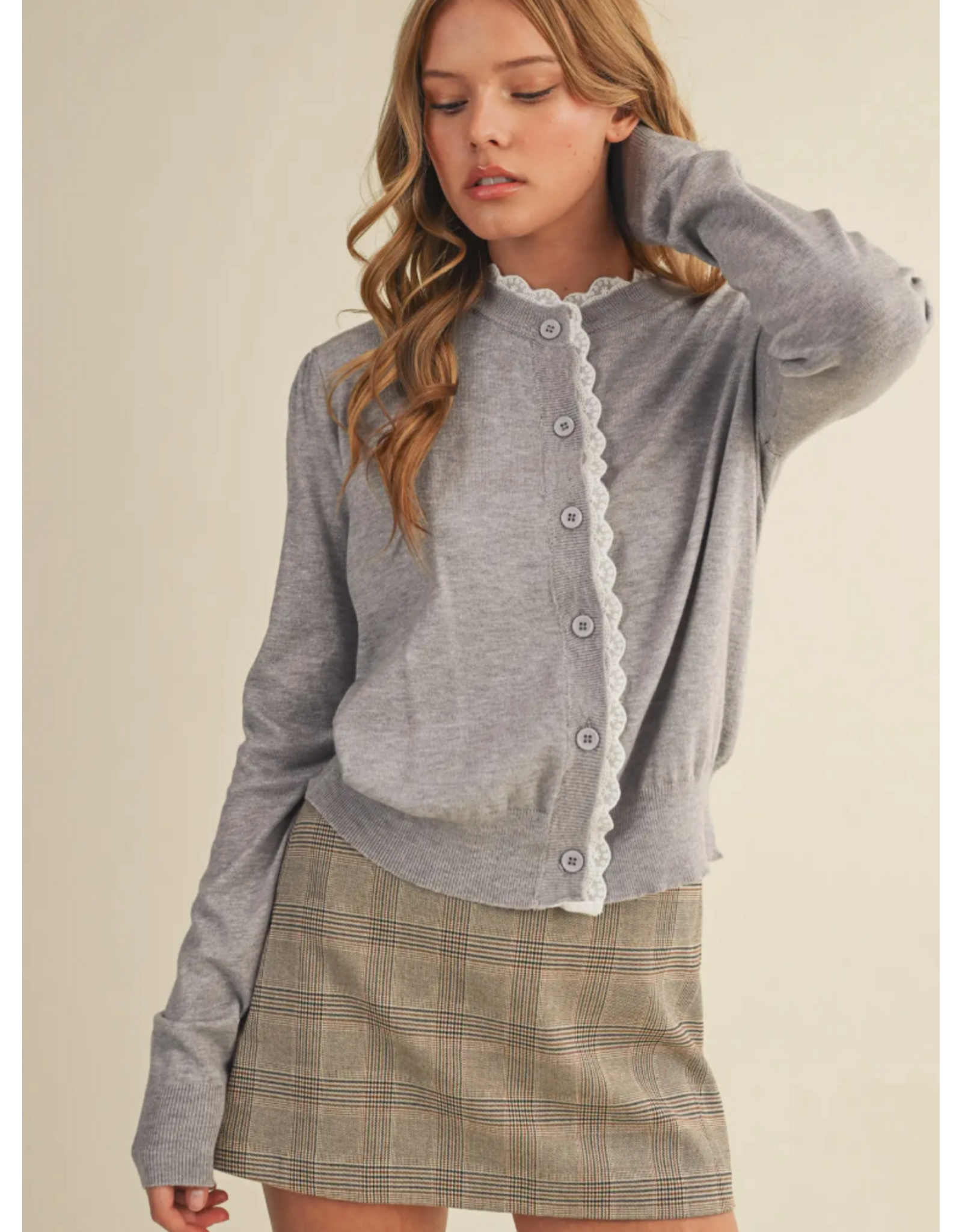LACE TRIM SWEATER