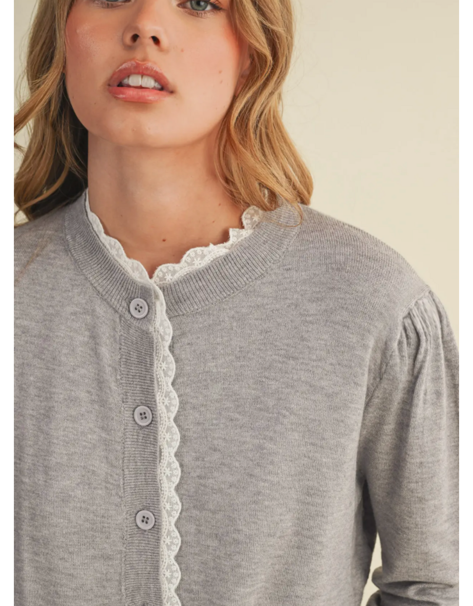 LACE TRIM SWEATER