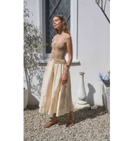 ALLIE MIXED MEDIA MIDI DRESS